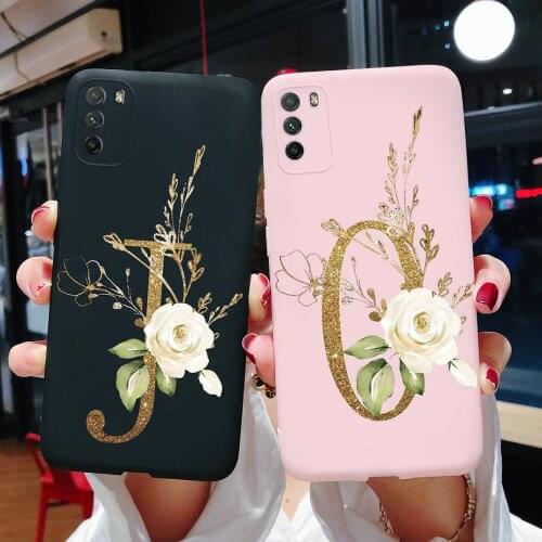 Phone Case For Xiaomi Poco M3 Cover For Poco M3 Case Soft Letter Silicone Back Cover For Xiaomi Poco M3 Fundas Case Bumper 6.53"