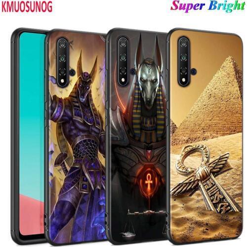 Black Cover Egypt Nefertiti Anubis Ankh for Huawei Nova 5 3i P Smart Z Plus 2019 P30 P20 Pro P10 P9 P8 Lite Plus Phone Case