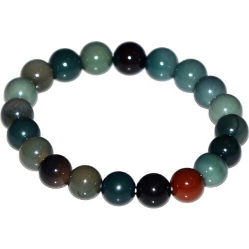 Desert Alashan 100% Natural Agate 9.8mm Dark Green Bead Bracelet Men and Women Beads Jewelry Bracelet Free Shipping