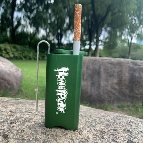 HONEYPUFF Magnetic Aluminum Tobacco Dugout with Ceramic Bat Ceramic Hitter + Pipe Cleaning Tool Handmade Cigarette Case Tobacco