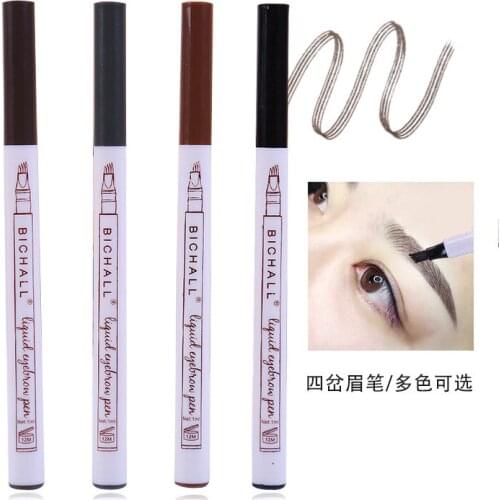 Four-headed Eyebrow Pencil Micro-carved Eyebrow Pencil Liquid Eyebrow Pencil Waterproof Long-lasting 4 Colors Eyebrown Makeup