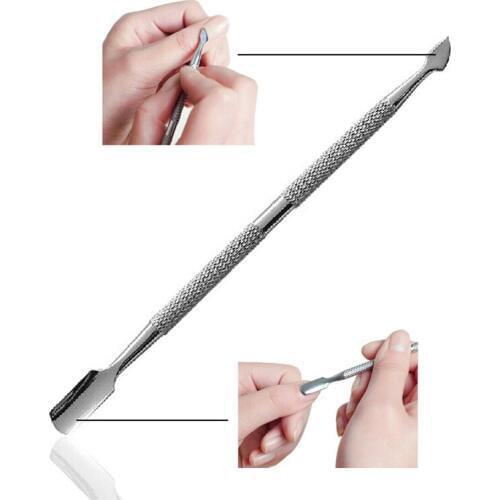 Stainless Steel Cuticle Nail Pusher Spoon Remover Manicure Pedicure Care Pusher Stainless Steel cobalt Nail Care Tool