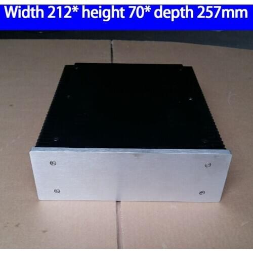 KYYSLB 212*70*257mm All Aluminum Blank Amplifier Chassis Box House DIY Enclosure with Feet Power Socket Amplifier Case Shell