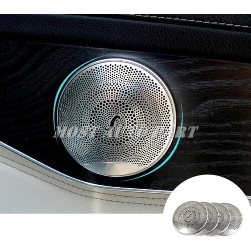 Matte Interior Door Speaker Cover Trim 4pcs For Mercedes Benz C Class W205 S205 2014-2020 Car accesories interior Car decoration