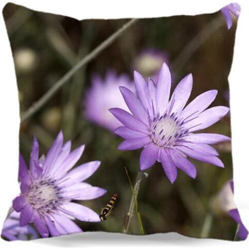 Cotton Polyester Cushion Cover Purple Chrysanthemum 9 Styles 16 18 19 inches Creative Gift Pillow case for car sofa home