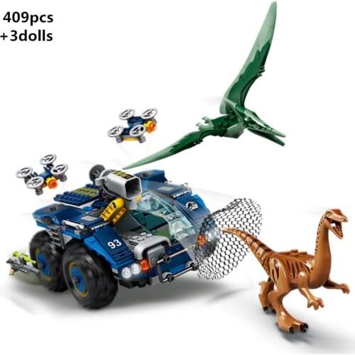 NEW Gallimimus and Pteranodon Breakout Creative Model Building Blocks Sets Bricks Jurassiced Classic Movie World Kids Toys Gifts