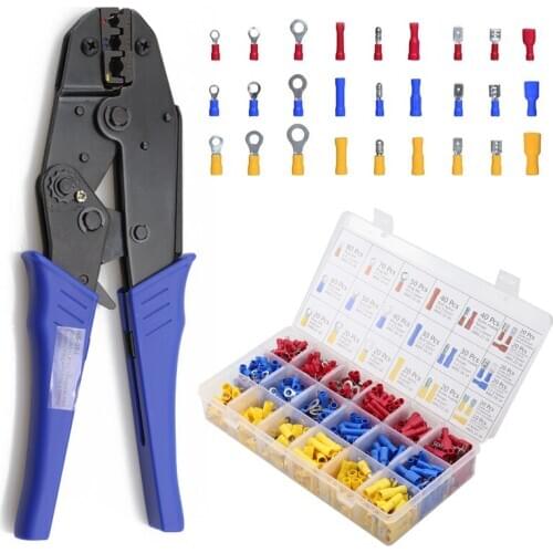 Crimping Tools Pliers Set Multi Functional Electrical Crimping Pliers With 27 Types 700Pcs Wire Connectors Crimp Terminals