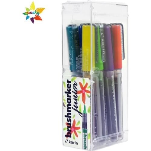 Original KarinMarkers Brushmarker Junior | 11 Colours + 1 Blender Flexible soft pen in block letters Professional Art supplies