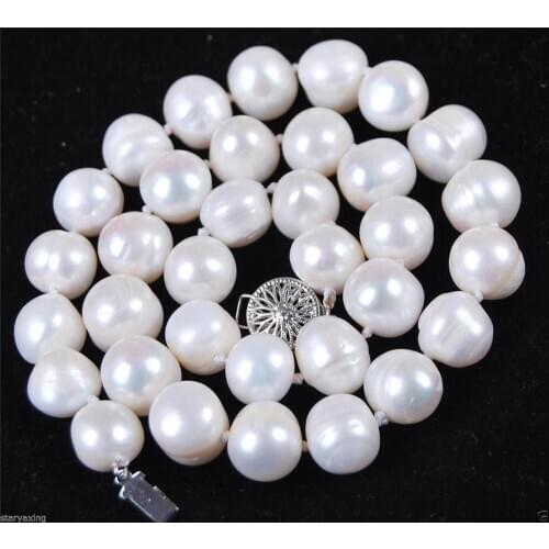 11-12mm White Freshwater Cultured Pearl Necklace 18"