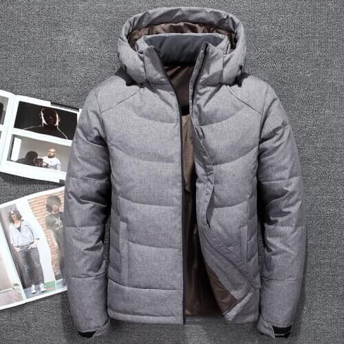 Men Winter Duck Down Male Parkas Jacket Coats Solid Hooded Casual Outwear Jaqueta Masculina Winter Down Coat