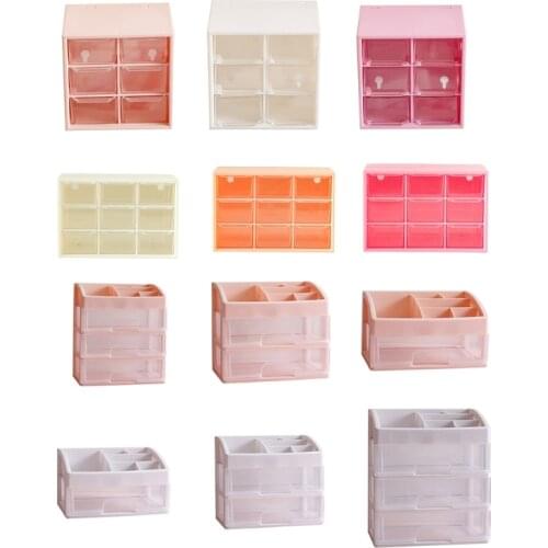 Kawaii Large Capacity Transparent Drawer Type Desktop Organizer Desk Storage Box Pen Holder School Cute Office Stationery