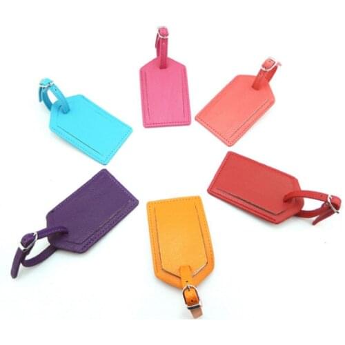 Suitcase Straps PU Leather Travel Identifier Checked Boarding Portable Label Baggage Luggage ID Address Tag