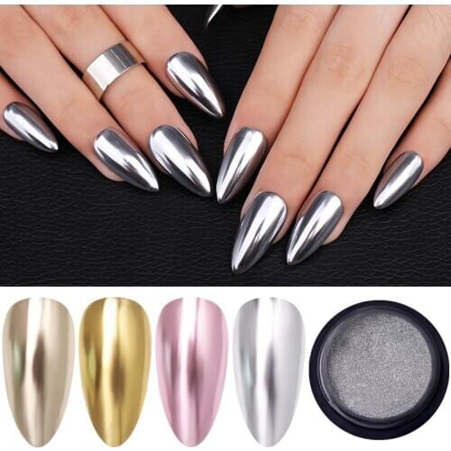 Rose Gold Bubble Mirror Powder Metallic Nail Glitter Metal Effect Chrome Dust Sparkling Pigment Manicures Nail Art Decoration