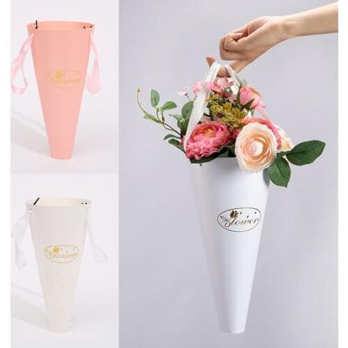 Hand Flower Arrangement Paper Bags Tote Packaging Gift Hipster Bouquet Floral Material Flower Bag