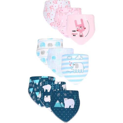 3pcs/Set Newborn Baby Saliva Towel Adjustable Infant Bibs Burp Cloth Reusable Baby Triangle Bibs Washable Feeding Accessories