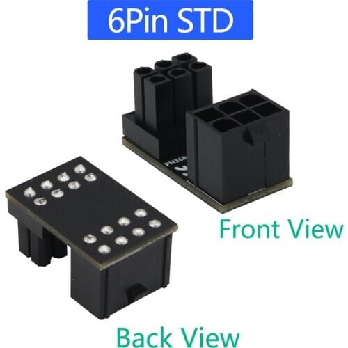 Angled Turning Connectors Angled Power Adapter Desktops 2x ATX 6 Pin Power Supply Adapter for Graphics Cards