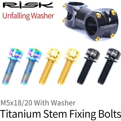 Risk titanium M5 * 18 mm mtb bike stem bolts for Fsa and Thomson bicycle stem 6 piece / lot bike fork stem road bike ec90