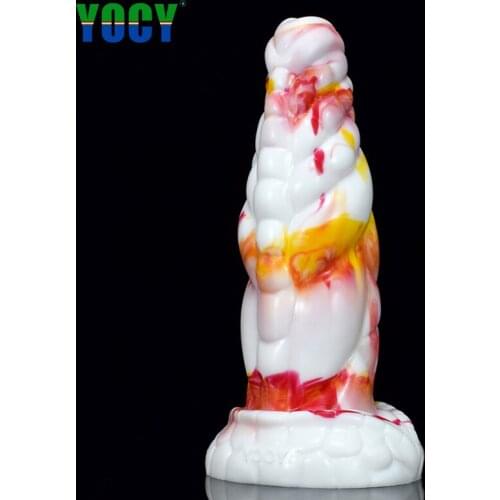 YOCY Colorful Strong Dildo Silicone Anal Sex Toys For Women Men Fantasydildo Butt Plug With Suction Cup Fake Dicks