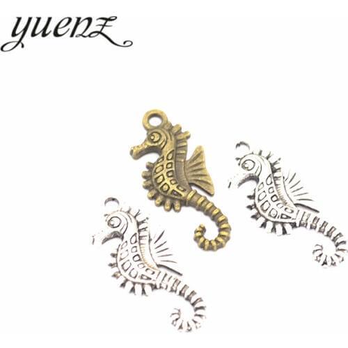 YuenZ 15 pcs 3 color Antique Sliver animal Seahorse Charm fit for Bracelets Necklace DIY Metal Jewelry 29*12mm D725