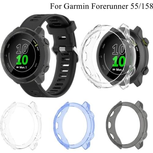 Protective Case For Garmin Forerunner 55 /158 Smart Watch Protector Frame Soft Crystal Clear TPU Cover For Garmin Forerunner55