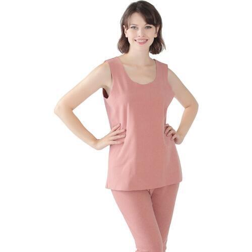WomenS Autumn Winter Heating Velvet Seamlessly Cut Large Size Double-Sided Plus Velvet Thermal Underwear Vest Suit Lingerie