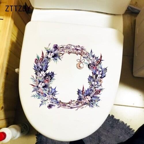ZTTZDY 25.9×22.1CM Painted Branches Vine Ring Classical Art Wall Stickers Mural Creative Cartoon Toilet Decor T6-0006