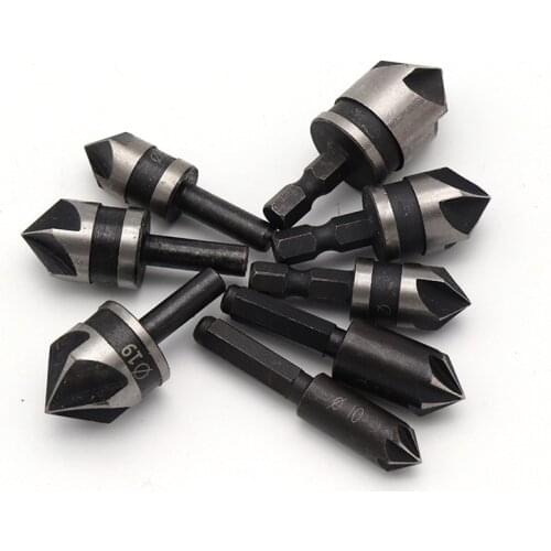 1pc 90 Degree Industrial Grade Five/Seven Blade Countersunk Hole Drill Countersinking Knife Oblique Hole Chamfering Device
