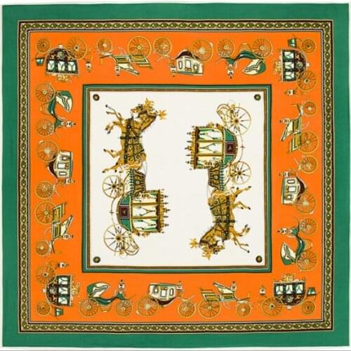 100cm Square 100% Silk Scarf Women Scarf Horse Scarf Foulard NeckerChief Silk Bandana Small Square Silk Scarf Office Lady Gift