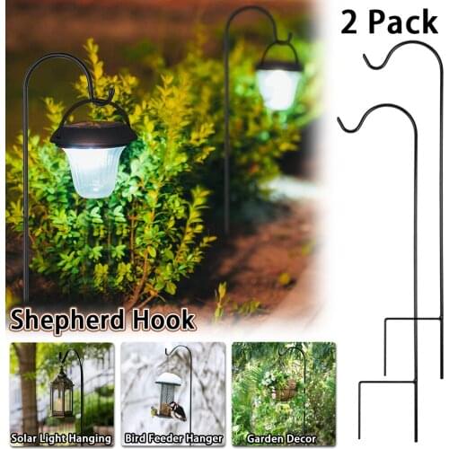 2pcs Shepherd Hook Lantern Plant Hook Courtyard Shepherd Hook for Bird Feeder Durable Flower Plant Stand Hanger Garden Hook