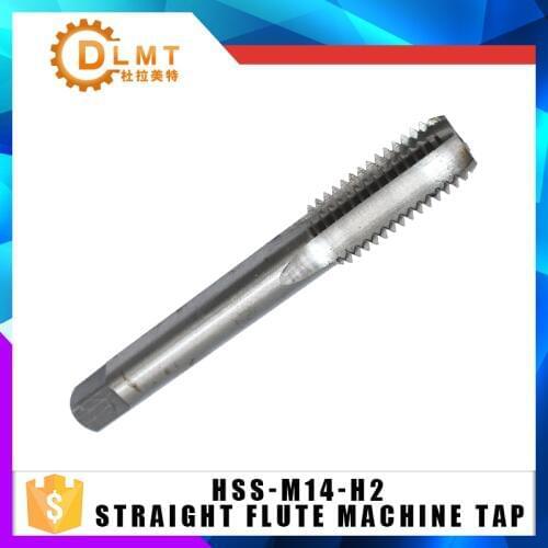 2pc M14 Straight Flute Machine Screw Taps Thread M14x1.25 M14x1 M14X1.5 M14X2 HSS H2 Tap Bit Threading Drill Bit Cutter Tool