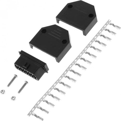 2Pcs OBD-II 16Pin Female Angle Opening Line Connectors durable Female Wire Sockets Connector Plug with Shell and Terminal