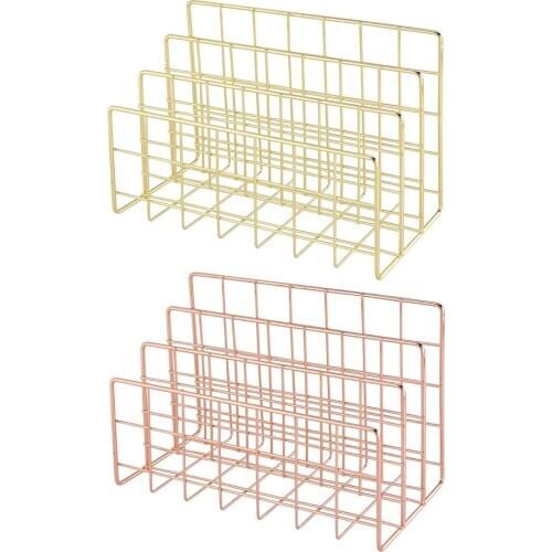 3 Layers Iron Book Magazine Document Storage Shelf Stand Dormitory Office Supply