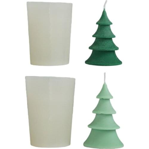 3D Christmas Tree Silicone Mold for Plaster Candle Making Baking Chocolate Cake Dessert Pastry Mousse Mould DIY Tools