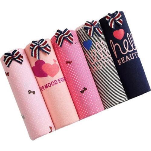 4PCS/Lot Children Cotton Underwear Young Girls Briefs Solid Low Waist Short Briefs Comfortable Ladies Panties TWY-863-4p