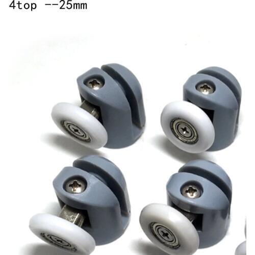 4 upper shower door rollers wheels pulleys pulley spare parts "Rolli" 901A 25mm
