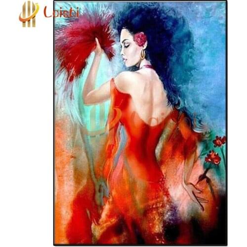 5D round drill Abstract graffiti dancing woman Diamond Embroidery Diamond Painting Cross Stitch Mosaic Full Square Home Decor