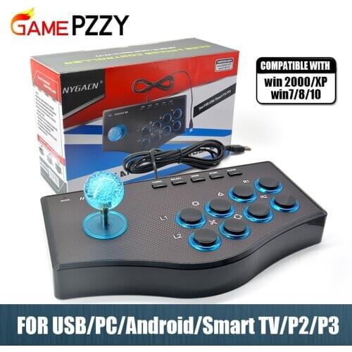 Arcade Joystick for PC For PS2/PS3 Console For Android Smart TV with 1.8 Meter Cable and Built-in Vibrator Eight Direction Joyst