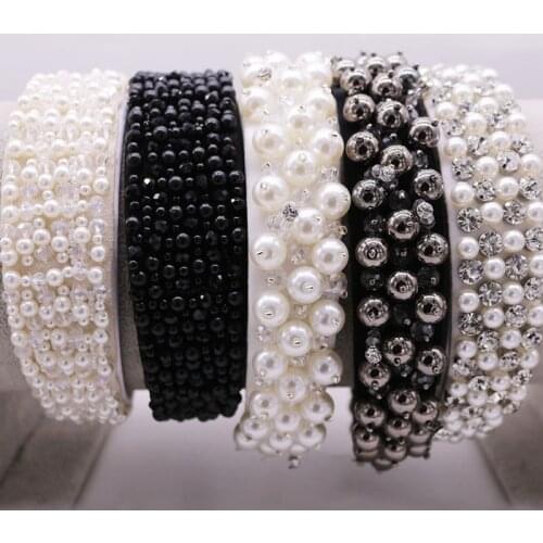 Baroque Pearl Rhinestone Hairband Headband Adult Hair Accessories