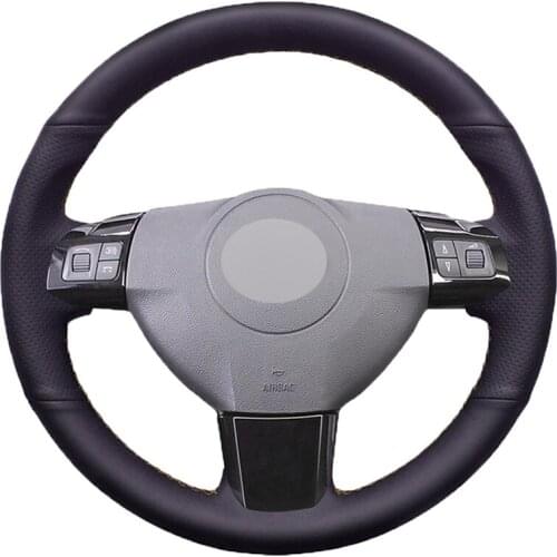 Black PU Leather Car Steering Wheel Cover for Opel Astra (H) Signum Corsa 2004-2009 Zaflra (B) 2005-2014 Vectra (C) 2005-2009