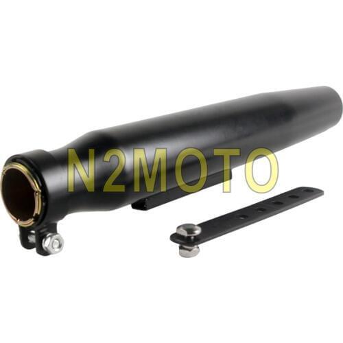Black Motorcycles Vintage Tapered Exhaust Pipe Muffler With Reducer 35-41mm Silencer for Cafe Racer Classic Custom