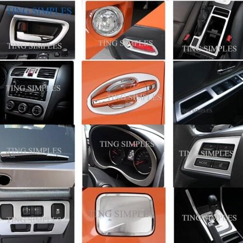 Car style garnish cover frame lamp trim ABS chrome Matte front Air condition Outlet Vent hoods For Subaru XV 2012 2013 2014 2015