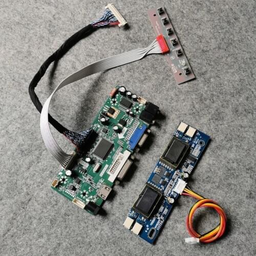 LVDS 30Pin Fit HSD190ME12/HSD190ME13/HSD190MEN3/HSD170ME13 matrix 4CCFL VGA+DVI DIY kit LCD drive board M.NT68676 1280*1024
