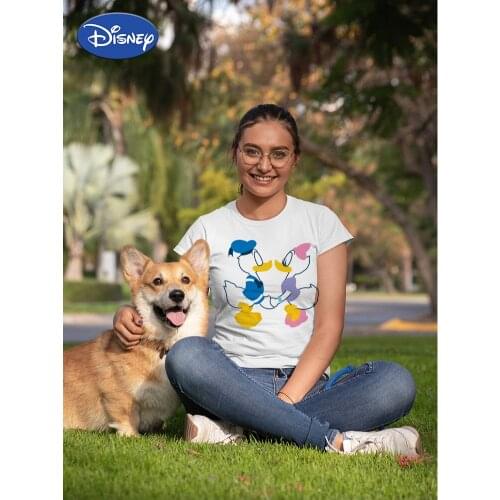 Disney Plus Size T Shirt Donald Duck Girlfriend Birthday Gift Summer Top Spanish Fashion Ropa Tumblr Mujer Family Look Free Ship