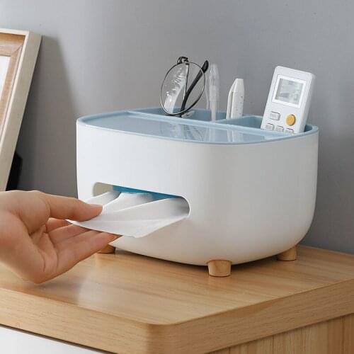 Home Tissue Box Dining Room Living Room Desktop Napkin Storage Box Multi-function Mobile Phone Holder Home Office Tissue Holder