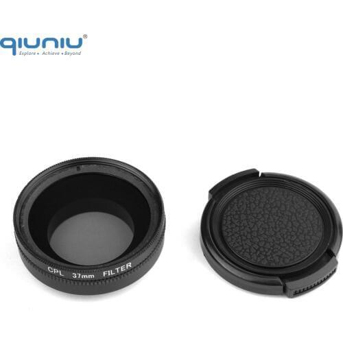 QIUNIU 37mm CPL Filter with Protective Cap Circular Shape Polarizer Lens Filter for GoPro Hero 3 3+ 4 Action Camera