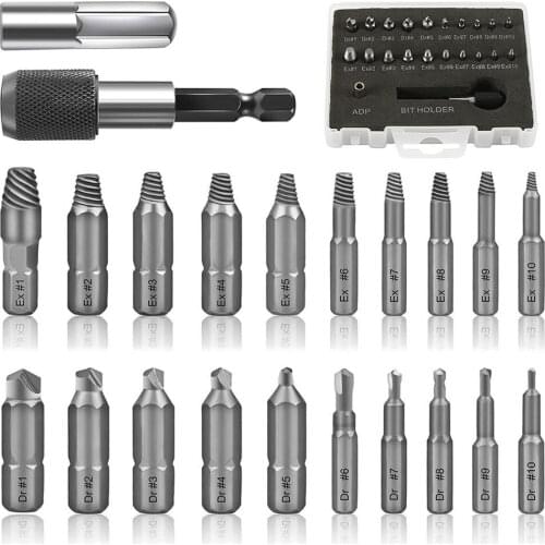 22PCS/Set Screwdriver Extractor Remover Disassemble Screws Bolt Stud Slip Teeth Damaged Demolish Stripped Broken Remover Tools