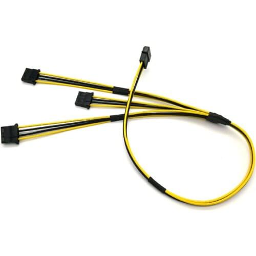 UL 1007 16AWG Molex Female to 3x Male Power Cable for Mining