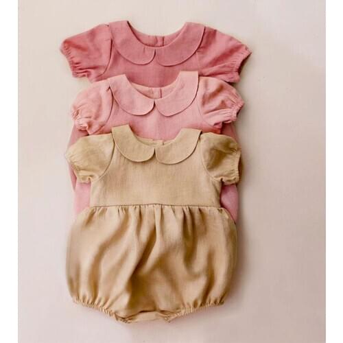Baby Girl Jumpsuit Rompers Clothing Peter Pan Collar Newborn Clothes Spring Summer Cotton Casual Baby Children Outfits Clothing