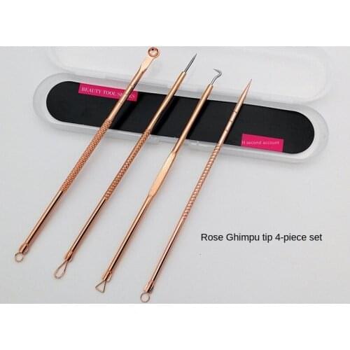 4pcs/set Blackhead Comedone Acne Needle Remover Clip Pimple Spoon For Face Skin Care Tool Needles Facial Pore Cleaner