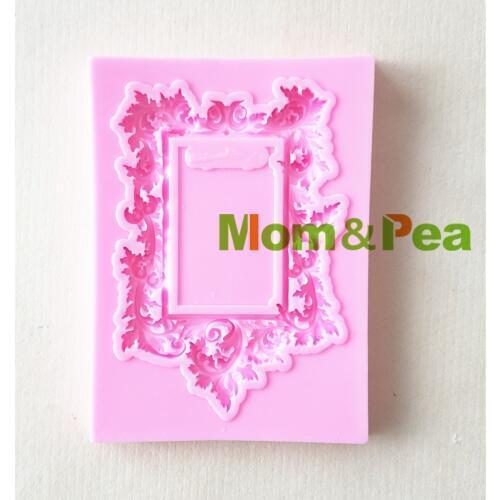 Mom&Pea 1430 Free Shipping Frame Mold Cake Decoration Fondant Cake 3D Mold Soap Mold Food Grade